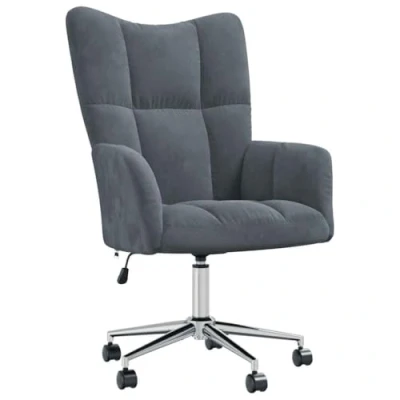 Abbildung von vidaXL Relaxsessel, Sessel mit Stahlgestell, Relaxstuhl Polsterstuhl Armlehne, Fernsehsessel Polstersessel Wohnzimmer, Modern, Dunkelgrau Samt
