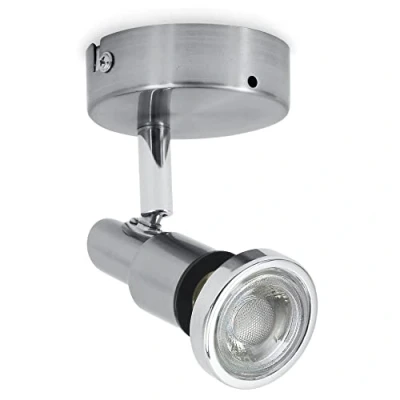 Abbildung von B.K.Licht Deckenleuchte Wandleuchte 5W 400lm IP44 BKL1135, Leuchtmittel wechselbar, Warmweiß, Schwenkbar GU10 3000K 80x106 (DxH)