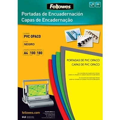Abbildung von Fellowes 936640 Deckblätter en PVC 100 Stück, schwarz matt