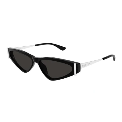 Abbildung von Alexander Mcqueen AM0493S Sonnenbrille black/silvergrey, Damen, Größe: 57, Black/silver grey