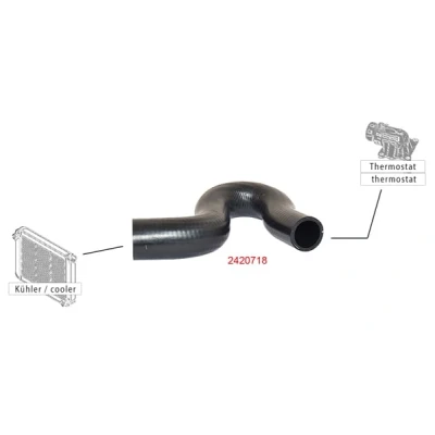 Abbildung von METZGER 2420718 Kühlerschlauch EPDM (Ethylen Propylen Dien Kautschuk) PEUGEOT: 306 Cabrio, Kombi, Schrägheck