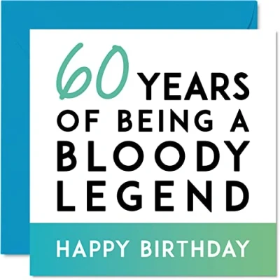 Abbildung von Stuff4 Lustige Geburtstagskarte zum 60. Geburtstag Männer und Frauen Being A Legend Sechzig Karte ihn Mutter Vater Großvater Großmutter Onkel 145 mm x Witz Geschenke Humor Sarcasmusmus