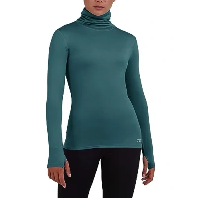 Abbildung von TCA Frauen Winter Langarm Laufshirt mit Reißverschluss Blau, S