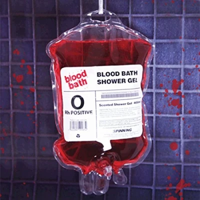 Abbildung von Gift Republic Duschgel Blutbad im Plasmabeutel Blutrotes Künstliches Halloween Blut Filmblut Vampirblut Zombieblut Kunstblut, Fake Blood 400ml mit Kirschduft