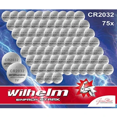 Abbildung von 75 x Knopfzelle CR2032 Wilhelm Batterie Lithium 3V CR 2032 Industrieware