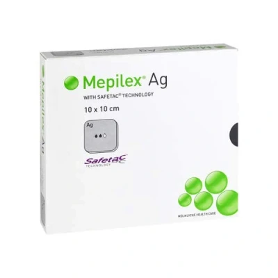 Abbildung von Mepilex Ag Schaumverband 10x10 cm steril 5 St