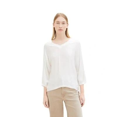 Abbildung von TOM Tailor Vausschnitt Bluse, Damen, Größe: Small, Whisper white