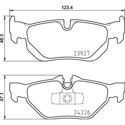 Abbildung von BREMBO P 06 105 Bremsbelagsatz inkl. Verschleißwarnkontakt mit Kolbenclip ohne Zubehör BMW: 3 Limousine, Coupe, Touring