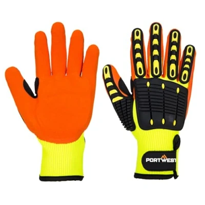 Abbildung von Portwest Stoss Schutz Handschuh, Größe: L, Farbe: Gelb/Orange, A721Y1RL