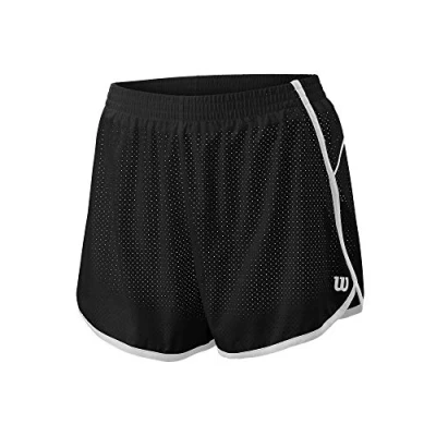 Abbildung von Wilson Damen Shorts, COMPETITION WOVEN 3.5 SHORT, Polyester/Spandex, Schwarz/Weiß, Größe XS, WRA775412XS