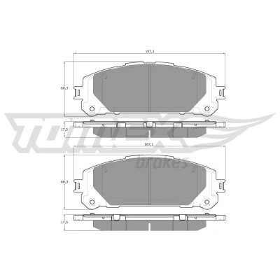 Abbildung von Bremsbelagsatz, Scheibenbremse TOMEX Brakes TX 60 20
