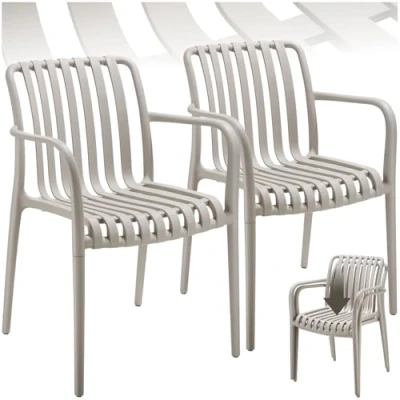 Abbildung von tectake Gartenstuhl Gartenstühle (Set, 2 St), Wetterfester, strapazierfähiger und langlebiger Kunststoff