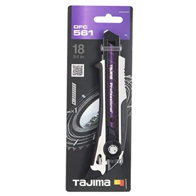 Abbildung von Tajima Cuttermesser (Cutter, Teppichmesser), 18mm Klinge, Auto Blade Lock gehärtete Klingenführung DFC561W