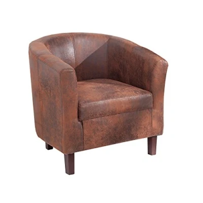 Abbildung von riess ambiente Cocktailsessel HEMINGWAY whisky braun / (Einzelartikel, 1 St), Wohnzimmer · Microfaser Retro Design