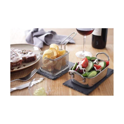 Abbildung von HENDI Servier Frittierkorb 9 x cm Edelstahl rund klein Gastro Pommes Snack, Mini kaufen