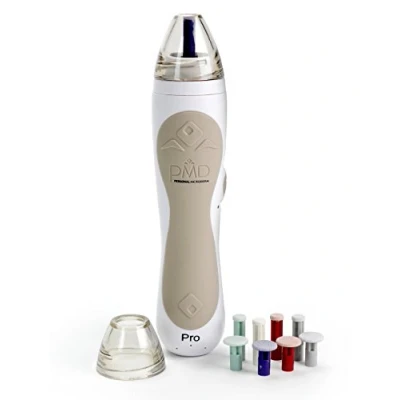 Abbildung von PMD Personal Microderm Pro Mikrodermabrasion mit Kit für Gesicht und Körper Peelingkristalle Hohe niedrige Geschwindigkeit Taupe