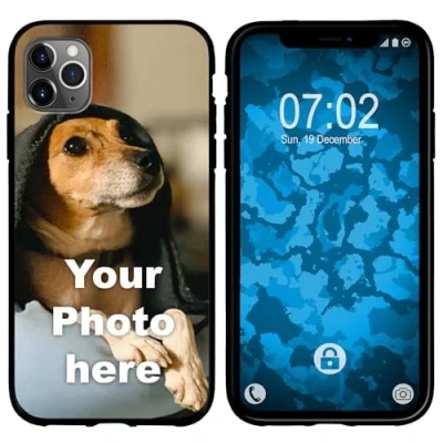 Abbildung von PhoneNatic Case kompatibel mit iPhone 11 Pro Personalisierte Handyhülle schwarz zum selbst gestalten eigenem Foto
