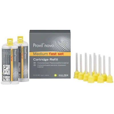 Abbildung von Provil novo Kartuschen medium fast 2 x 50ml 50 ml Doppelkartuschen fast, 12 Mixing Tips