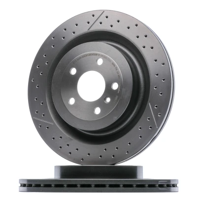 Abbildung von BREMBO 09.B710.11 Bremsscheibe 345 26 5 geschlitzt/gelocht, innenbelüftet beschichtet hochgekohlt mit Schrauben MERCEDES BENZ: GL, GLE SUV, ML Klasse
