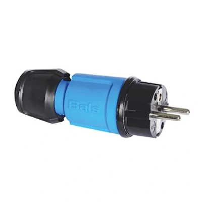 Abbildung von Bals Schutzkontakt Stecker, blau, 7370 mit Multi Grip Verschraubung