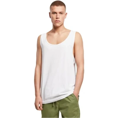 Abbildung von Build Your Brand Men&#039;s BY003 Jersey Big Tank T Shirt, White, S