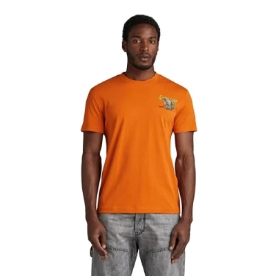 Abbildung von G Star BACK Graphic Tshirt print, Herren, Größe: Medium, Orange