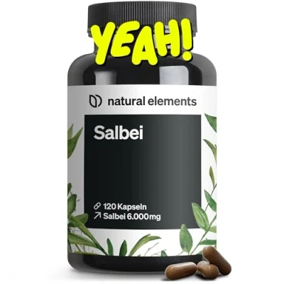 Abbildung von Salbei 120 Kapseln 6000mg pro Tagesdosis Extrakt 10:1 vegan, hochdosiert, ohne unnötige Zusätze in Deutschland produziert &amp; laborgeprüft St