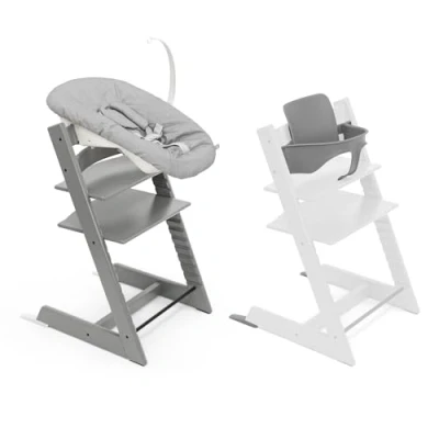 Abbildung von Stokke Tripp Trapp Hochstuhl, Storm Grey (inklusive Stuhl &amp; Baby Set2) mit Newborn Set Sicheres, verstellbares, ergonomisches Design