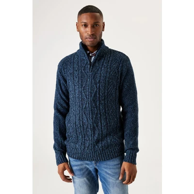 Abbildung von Garcia Strickpullover, mit Zipper und Zopfmuster