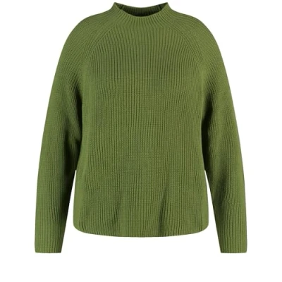Abbildung von Samoon Langarm Rundhals Strickpullover, Damen, Größe: 46, Treetop green