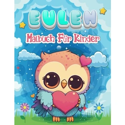 Abbildung von Eulen Malbuch für Kinder: Aktivitätsheft zum Thema niedliche Käuze, 50 süße, liebevoll gestaltete Malvorlagen Ausmalen Jungen und Mädchen im Alter von 4 bis 8 Jahren.