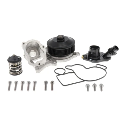 Abbildung von VEMO V20 99 2102 Wasserpumpe mit Riemenscheibe Dichtungen Schrauben, Thermostat Gehäuse, Kunststoffgehäuse BMW: 3 Limousine, Touring