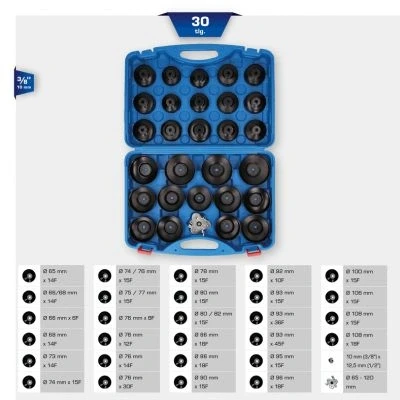 Abbildung von KS TOOLS BT711050 Ölfilterschlüsselsatz 30 10 (3/8&quot;) Vierkant 5720