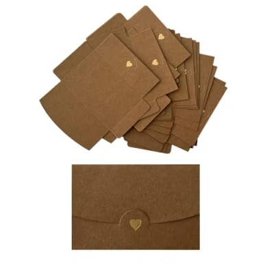 Abbildung von CZAKOMIX 40PCS Kraftpapier Umschläge,Mini Briefumschläge, Karten mit Herz Verschluss, Geschenkkarte Umschlag, für Diy GeschenkKarten Weihnachten Valentinstag Geburtstagsfeier Geschenk Card