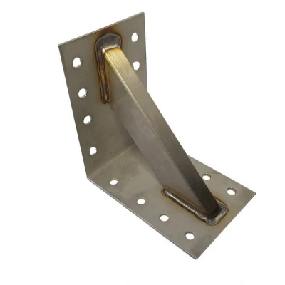 Abbildung von dynamic24 Holzkonstruktionsbeschlag, V2A Edelstahl Winkel 15x15x10cm 5mm verstärkt Holzverbinder