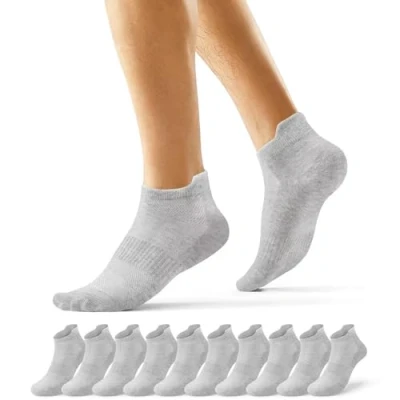 Abbildung von EKSHER Sneaker Socken Herren 39 42 Grau 10 Paar Baumwolle Kurze Sportsocken Damen Laufsocken Sport Halbsocken Kurz Anti Schweiß Atmungsaktive Sommer Halbe Low Running Socks