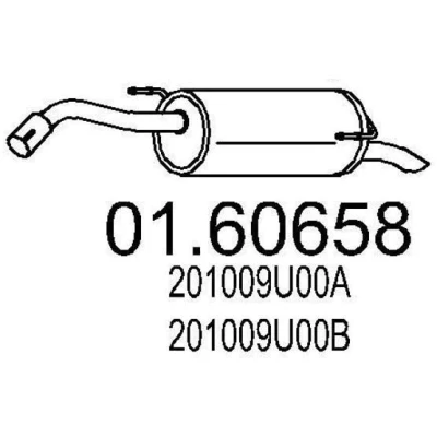 Abbildung von MTS 01.60658 Endschalldämpfer 880 NISSAN: Note I