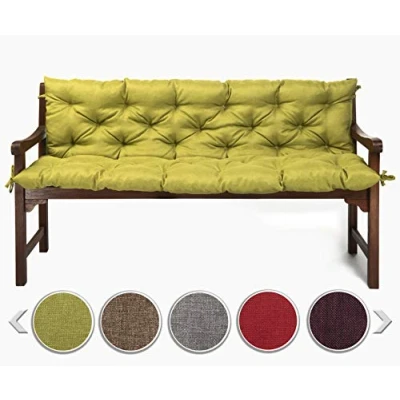 Abbildung von sunnypillow Bankauflage Stuhlkissen Bankkissen 100 x 50 cm Sitzkissen und Rückenkissen für Hollywoodschaukel Polsterauflage Auflage Gartenbank viele Farben Größen zur Auswahl Grün