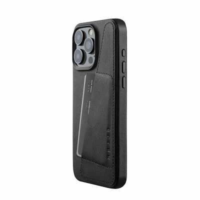 Abbildung von MUJJO Lederhülle Wallet iPhone 15 Pro Max schwarz CL 042 BK