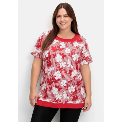 Abbildung von Sheego Tshirt print, Damen, Größe: 44, Rot gemustert