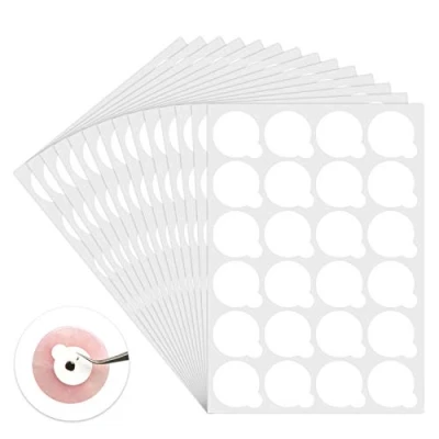 Abbildung von 600 Stücke Einweg Wimper Kleben Halter Wimpernverlängerung Kleberaufkleber Pads Aufkleber Papier für