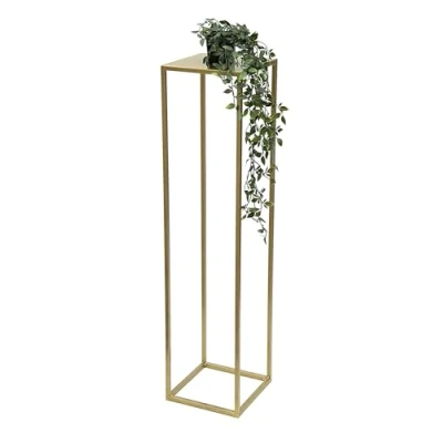 Abbildung von DanDiBo Blumenhocker Metall Gold Eckig 100 cm Blumenständer Beistelltisch