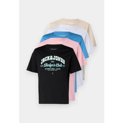 Abbildung von Jack &amp; Jones Rundhalsshirt JJELOGO TEE SS O NECK 2 COL SS25 5PK MP (Packung, 5 tlg)