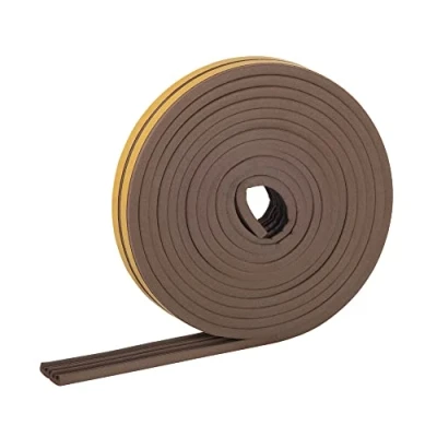Abbildung von HELPMATE Dichtungsband selbstklebend für Fenster &amp; Türen Fensterdichtung/Türdichtung zum Isolieren von Spalten mit 2 bis 3,5 mm Breite Dichtband 9 x 4 (E Profil 18 Meter Braun)