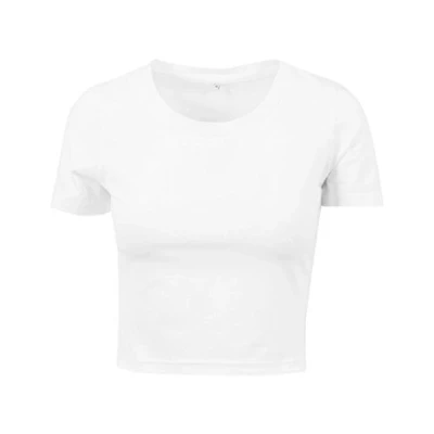 Abbildung von Build Your Brand Rundhalsshirt Damen Cropped Tee / Single Jersey Kurz geschnitten