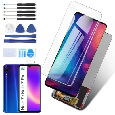 Abbildung von RongZy Display für Xiaomi Redmi Note 7 / Pro LCD Bildschirmersatz Digitizer Touchscreen Montiert Ersatz mit Werkzeugen(Schwarz)