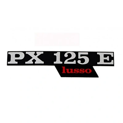 Abbildung von Emblem/Schriftzug &#039; PX 125 E Lusso Seitenhaube für Vespa 2 Pins Lochabstand 105mn
