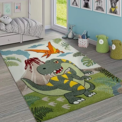 Abbildung von Paco Home Kinderteppich &quot;Diamond 636&quot;, rechteckig, 3D Design, Motiv Dinosaurier, Kinderzimmer