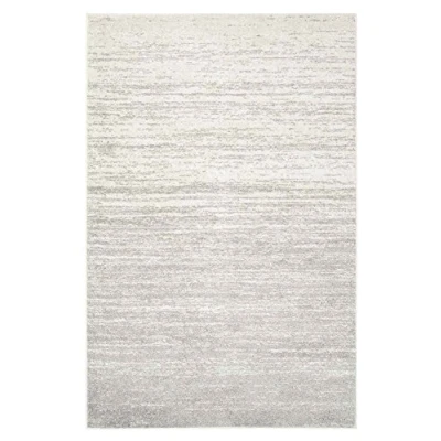 Abbildung von SAFAVIEH Modern Teppich für Wohnzimmer, Esszimmer, Schlafzimmer Adirondack Collection, Kurzer Flor, Elfenbein und Silber, 91 X 152 cm
