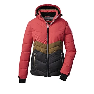 Abbildung von Killtec Damen Ksw 1 Wmn Ski Qltd Jckt Winterjacke Jacke in Daunenoptik mit abzippbarer Kapuze und Schneefang, anthrazitmelange, 42 EU